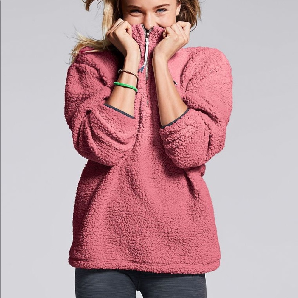 Victoria’s Secret pink mauve Sherpa pullover